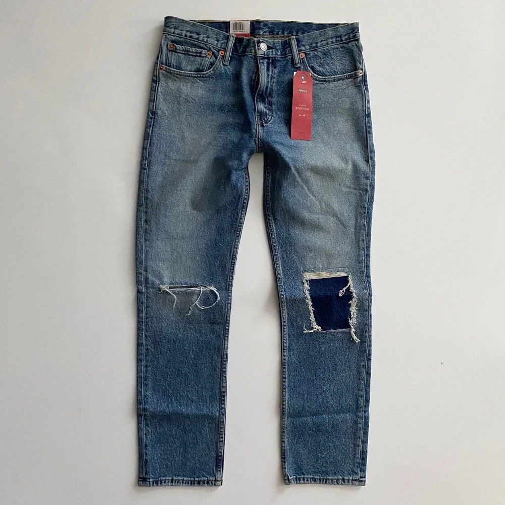 Levi's Men's 511 Slim Fit Sublime Rhythm Distressed Jeans Red Mark 32 x 30